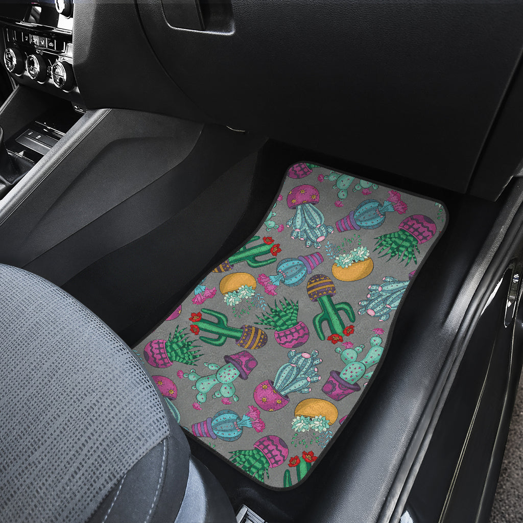 Cactus Colorful Print Pattern Car Floor Mats Front Back