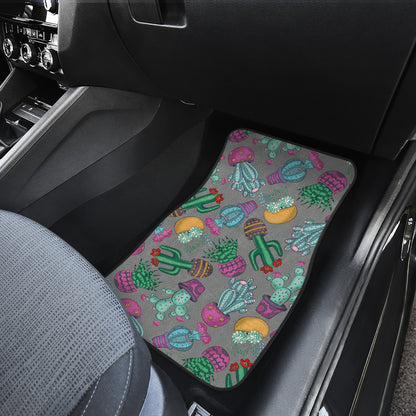 Cactus Colorful Print Pattern Car Floor Mats Front Back