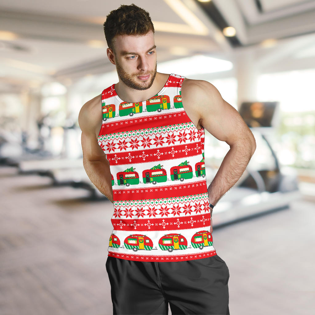 Camper Camping Ugly Christmas Design Print Men Tank Top