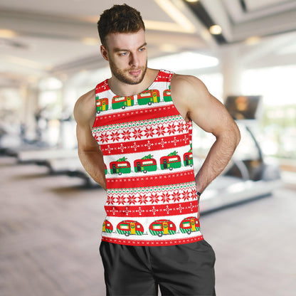 Camper Camping Ugly Christmas Design Print Men Tank Top