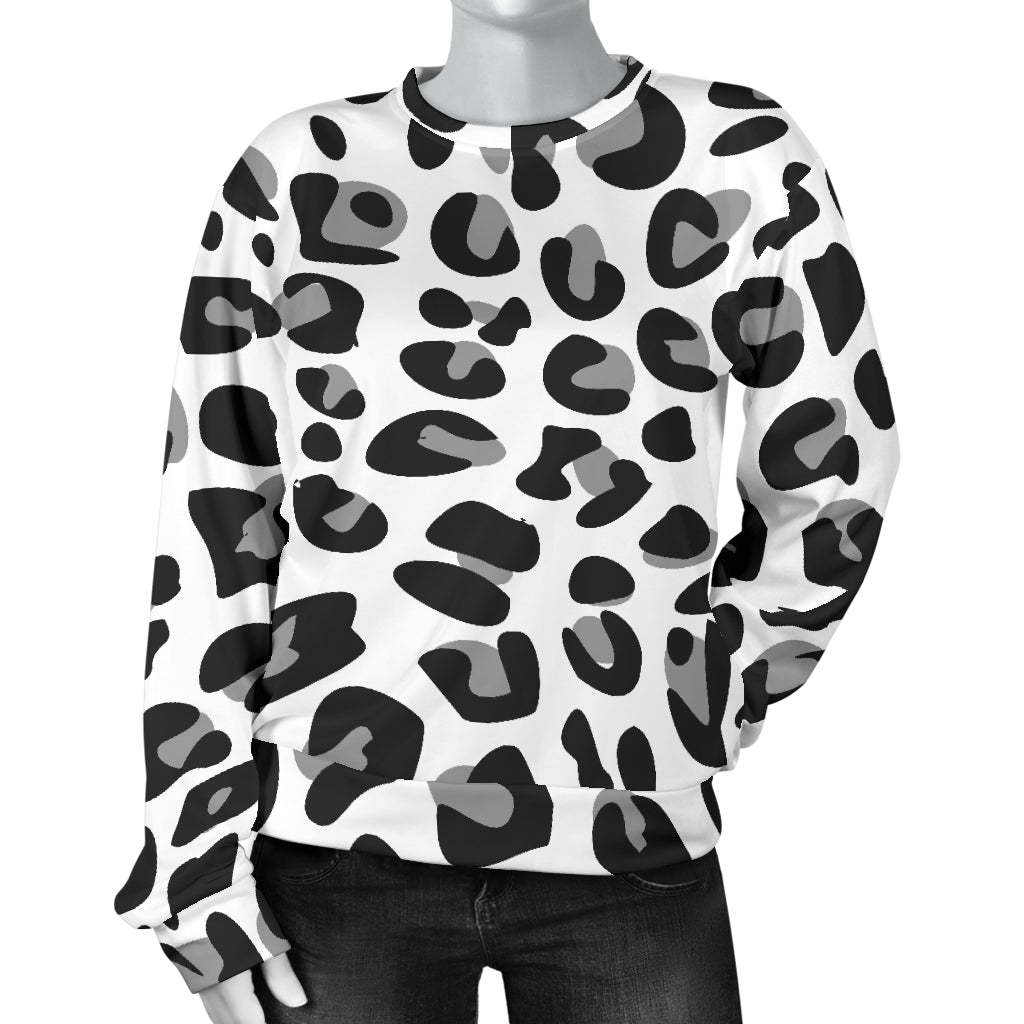 Snow Leopard Skin Print  Women Long Sleeve Sweatshirt