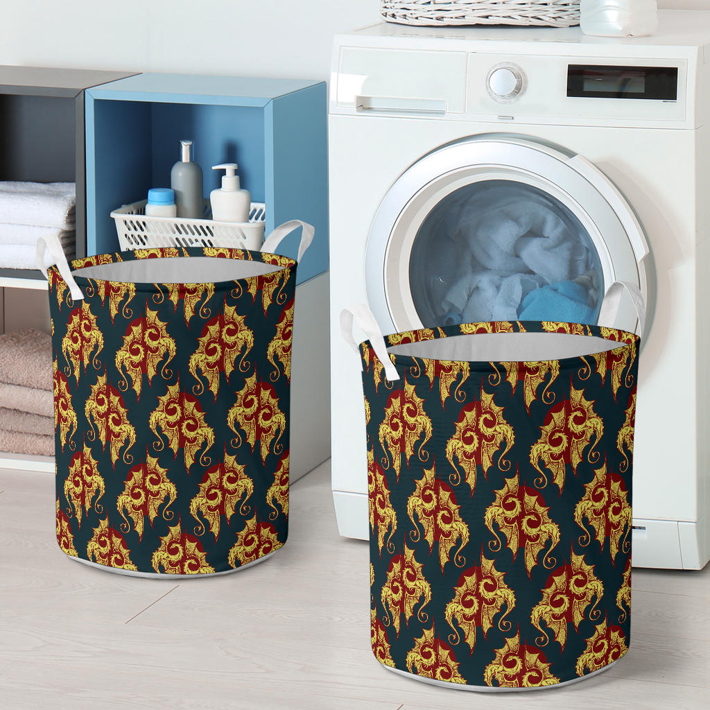 Dragons Gold Design Pattern Laundry Basket