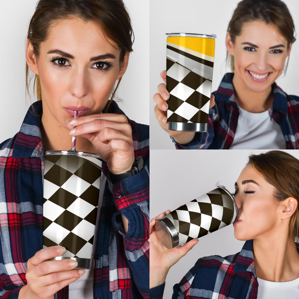 Checkered Flag Racing Style Tumbler