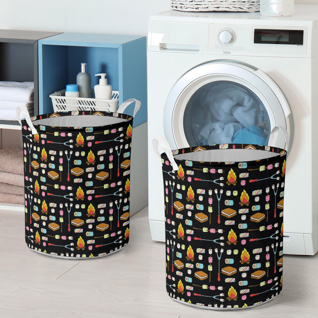 Camping Campfire Marshmallows Laundry Basket