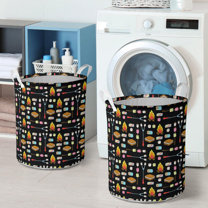 Camping Campfire Marshmallows Laundry Basket