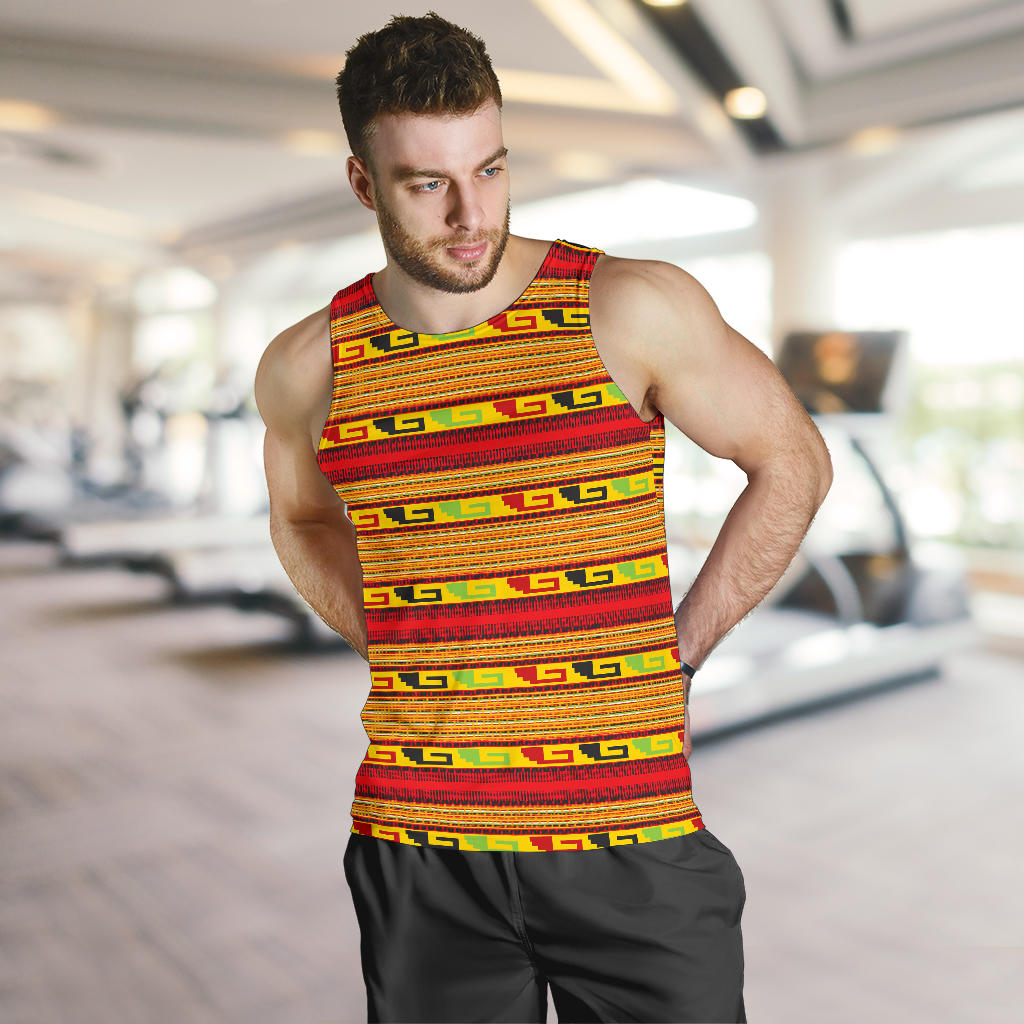 Mexican Blanket Ornament Print Pattern Men Tank Top