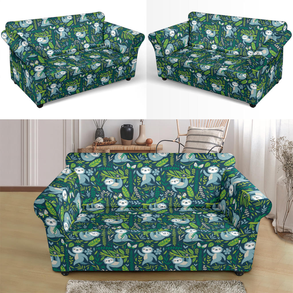 Sloth Print Design LKS304 Loveseat Couch Slipcover