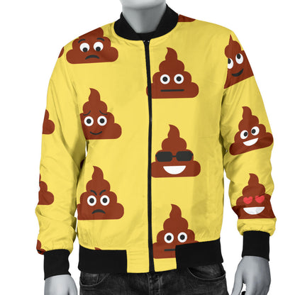 Emoji Poop Print Pattern Men Bomber Jacket