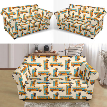 School Bus Print Design LKS305 Loveseat Couch Slipcover