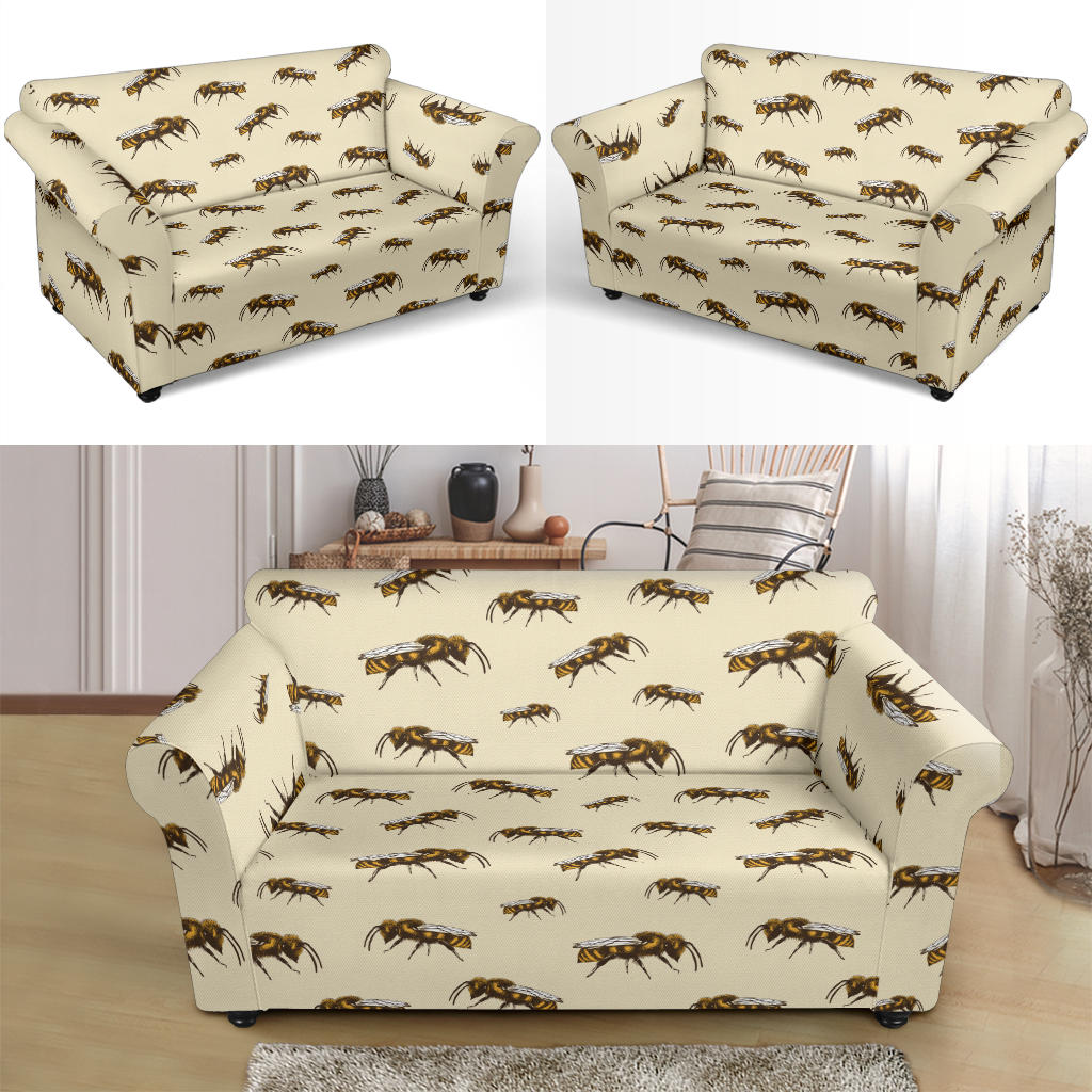 Bee Print Design LKS306 Loveseat Couch Slipcover