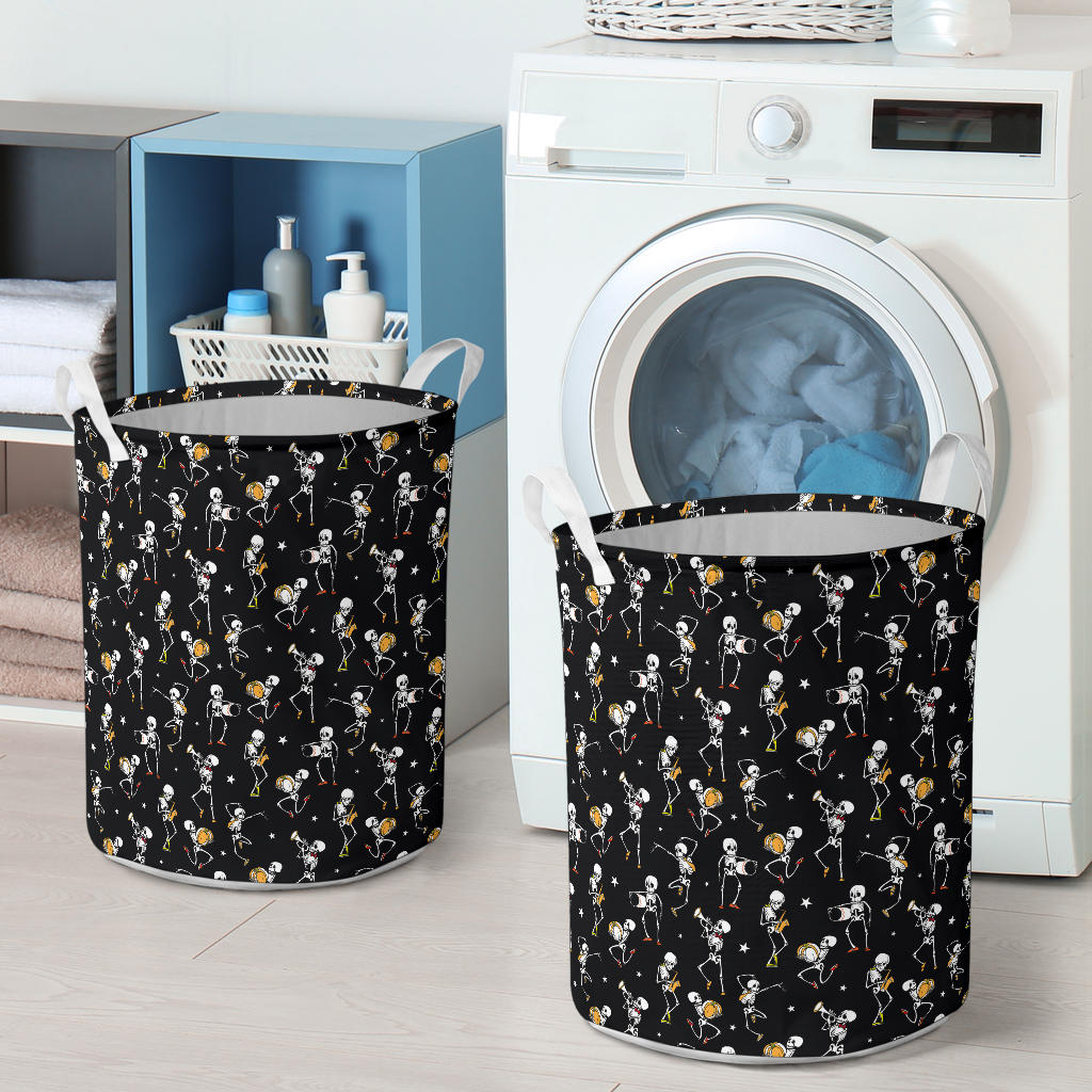 Skeleton Dance Print Laundry Basket