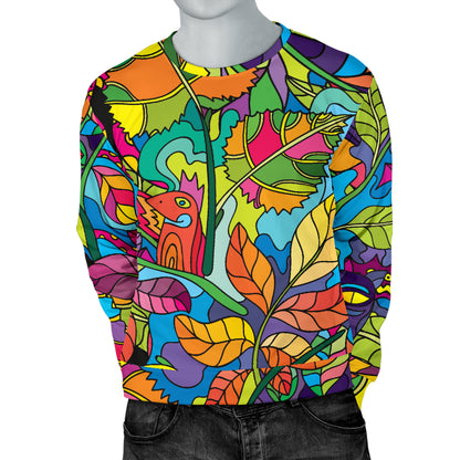 Psychedelic Trippy Flower Print Men Long Sleeve Sweatshirt