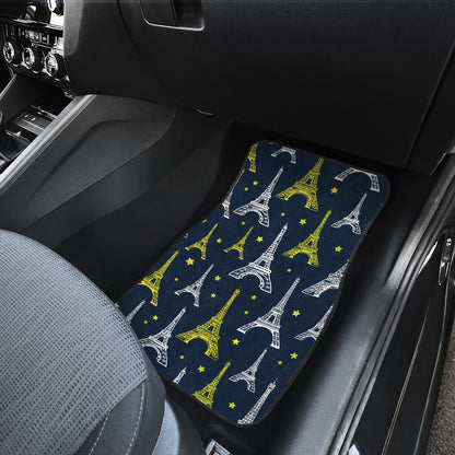 Eiffel Tower Star Print Car Floor Mats Front Back