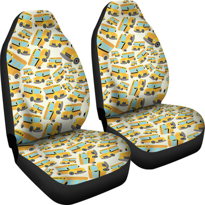 School Bus Print Design LKS301 Car Seat Covers