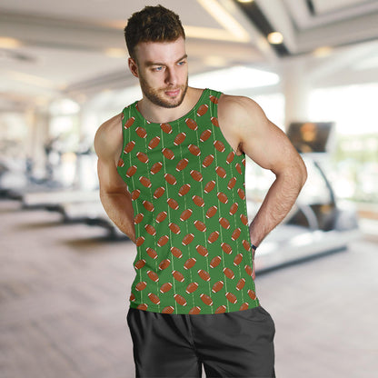 American Football on Field Themed Men Tank Top