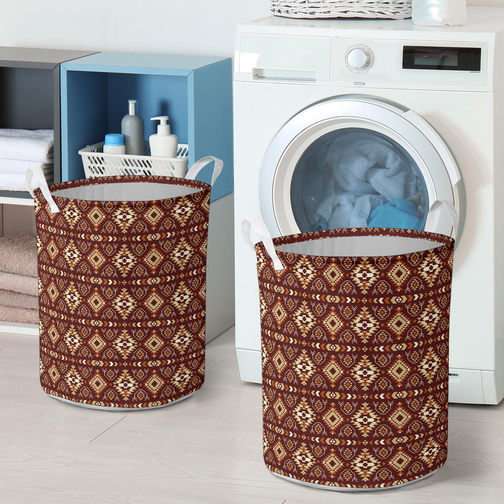 Navajo Native Color Print Pattern Laundry Basket