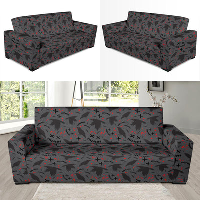 Crow Pattern Print Design 02 Sofa Slipcover