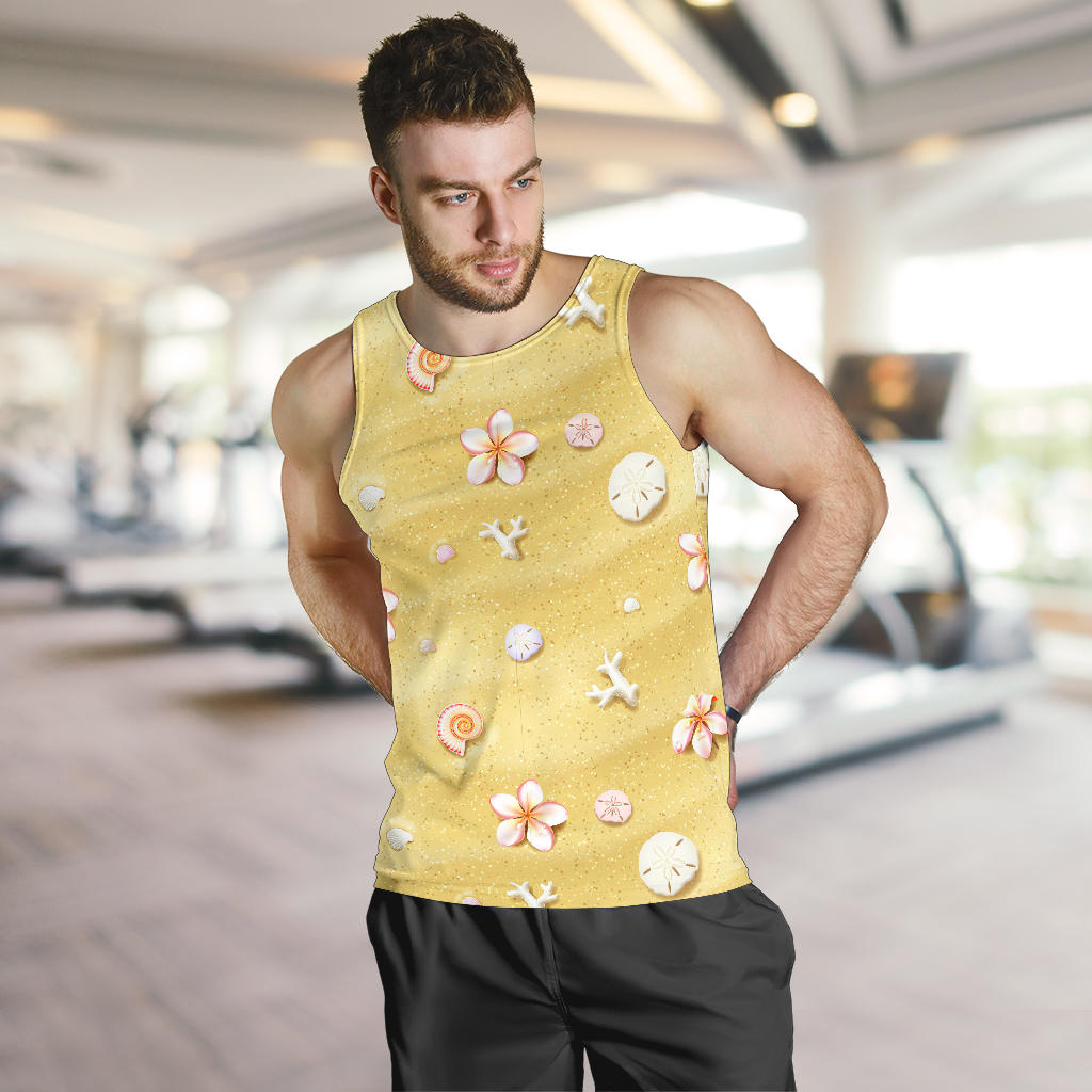 Beach Theme Print Men Tank Top