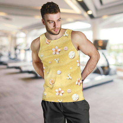 Beach Theme Print Men Tank Top