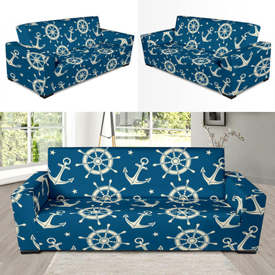 Anchor Pattern Print Design 01 Sofa Slipcover