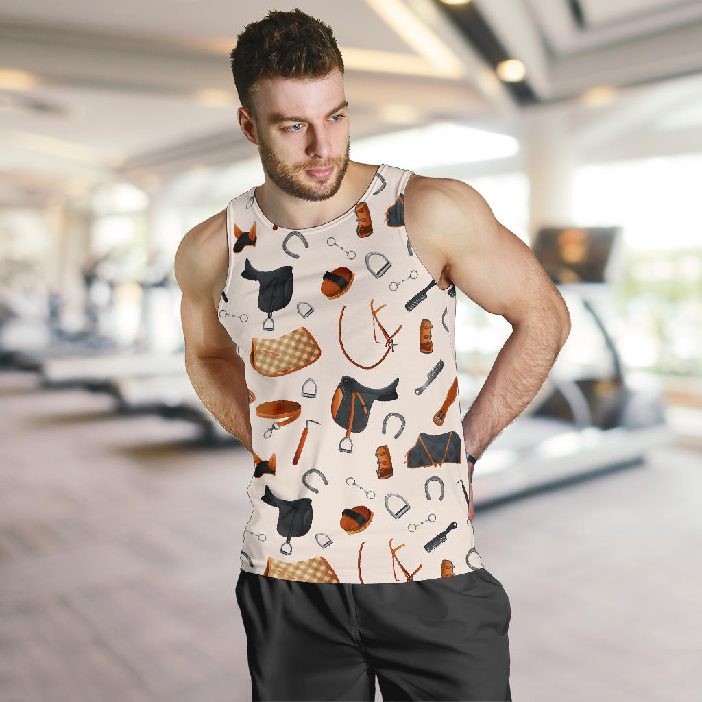 Equestrian Equipment Print Pattern Men Tank Top
