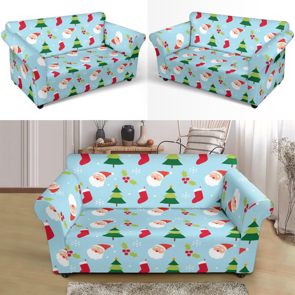 Santa Themed Print Design LKS301 Loveseat Couch Slipcover