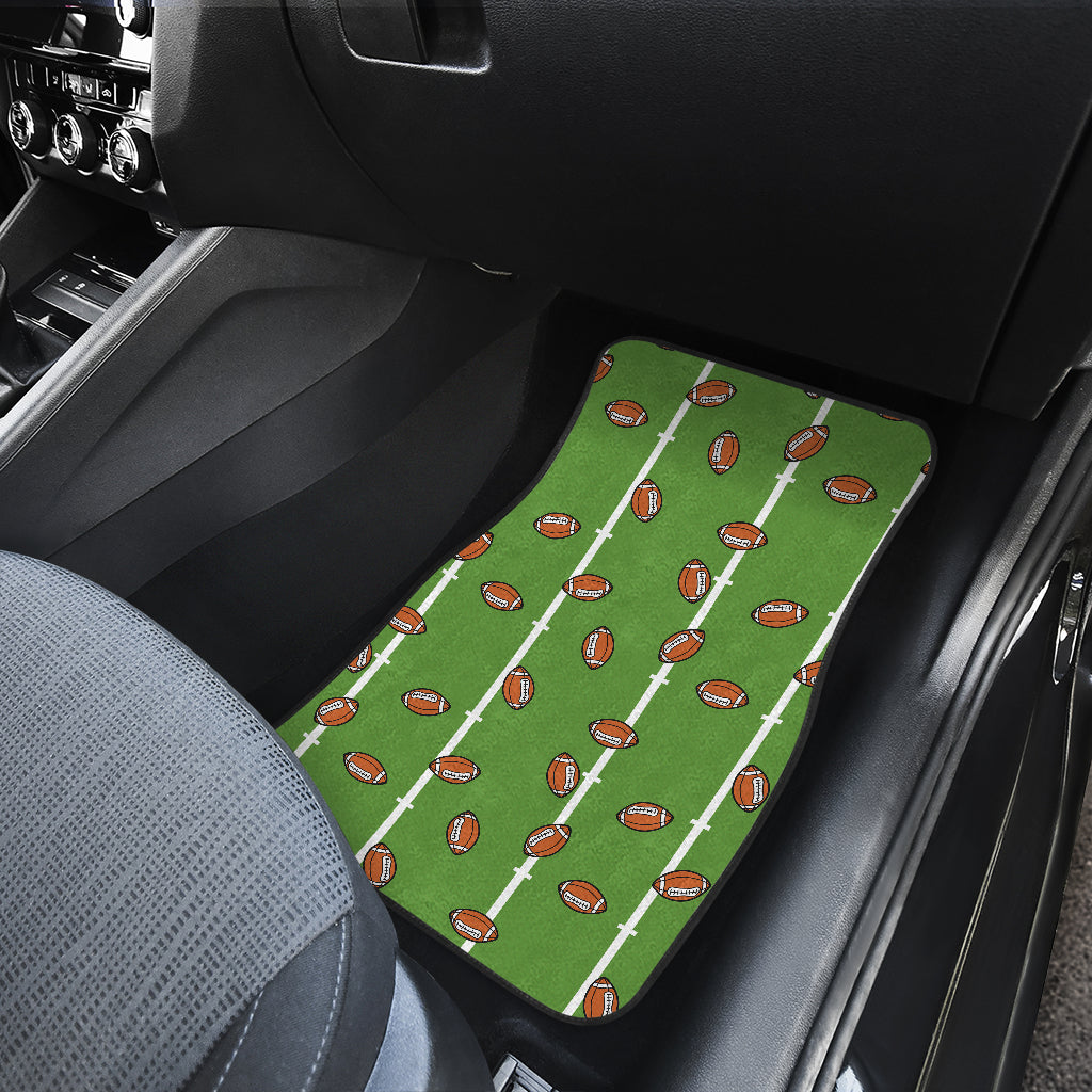 American Football on Field Themed Print Car Floor Mats Front Back