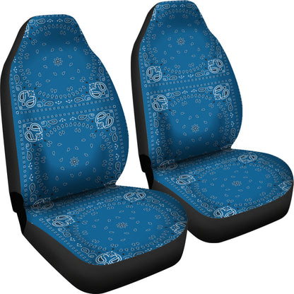 Bandana Blue Print Design LKS301 Car Seat Covers