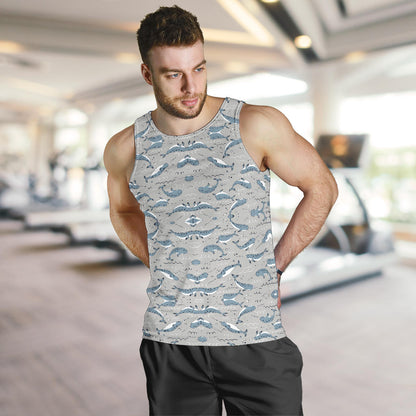 Narwhal Pattern Print Men Tank Top