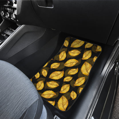 Elm Leave Summer Print Pattern Car Floor Mats Front Back