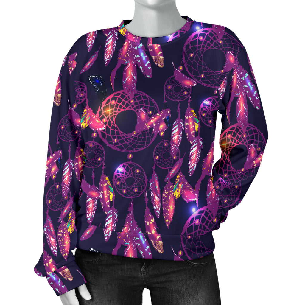 Dream catcher neon Women Long Sleeve Sweatshirt