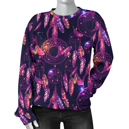 Dream catcher neon Women Long Sleeve Sweatshirt