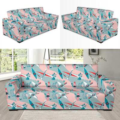 Kayak Pattern Print Design 05 Sofa Slipcover