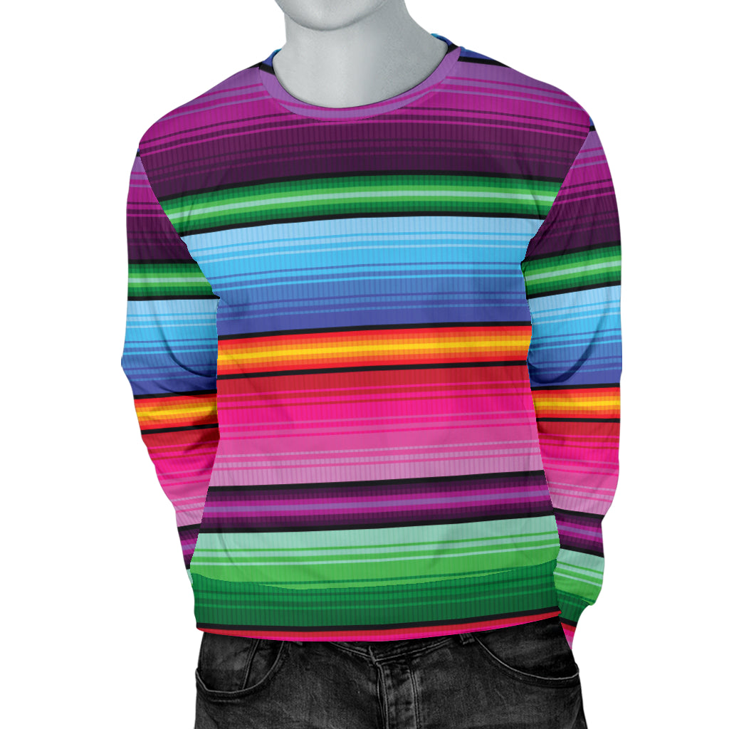 Mexican Blanket Colorful Print Pattern Men Long Sleeve Sweatshirt