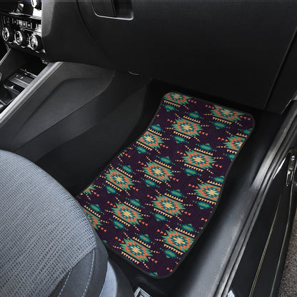 Navajo Geometric Style Print Pattern Car Floor Mats Front Back