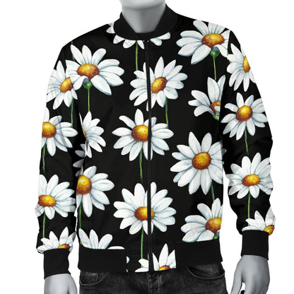 Daisy Print Pattern Men Bomber Jacket