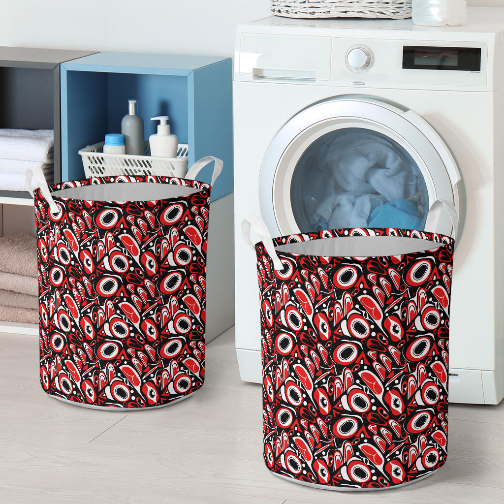 Totem Pole Texture Design Laundry Basket