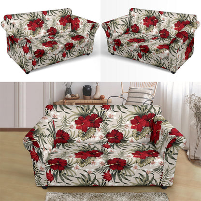 Hibiscus Print Design LKS3011 Loveseat Couch Slipcover