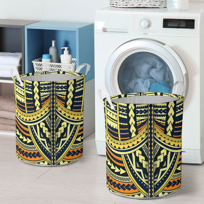 Polynesian Tattoo Print Laundry Basket