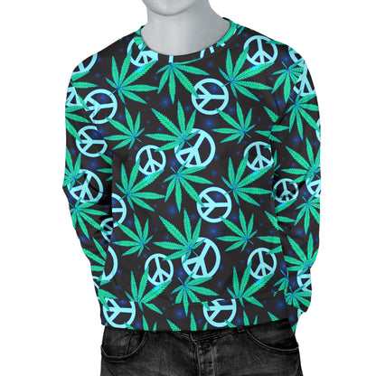 Peace Sign Themed Design Print Men Long Sleeve Sweatshirt