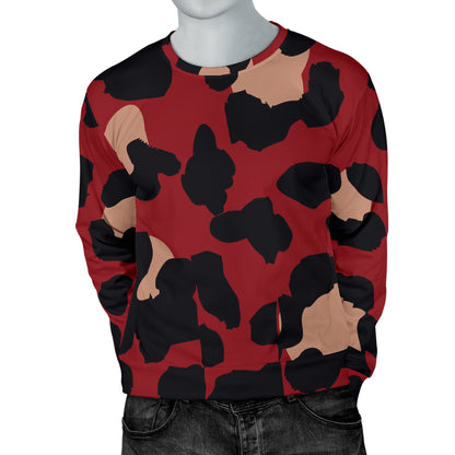 Cheetah Red Print Pattern Men Long Sleeve Sweatshirt