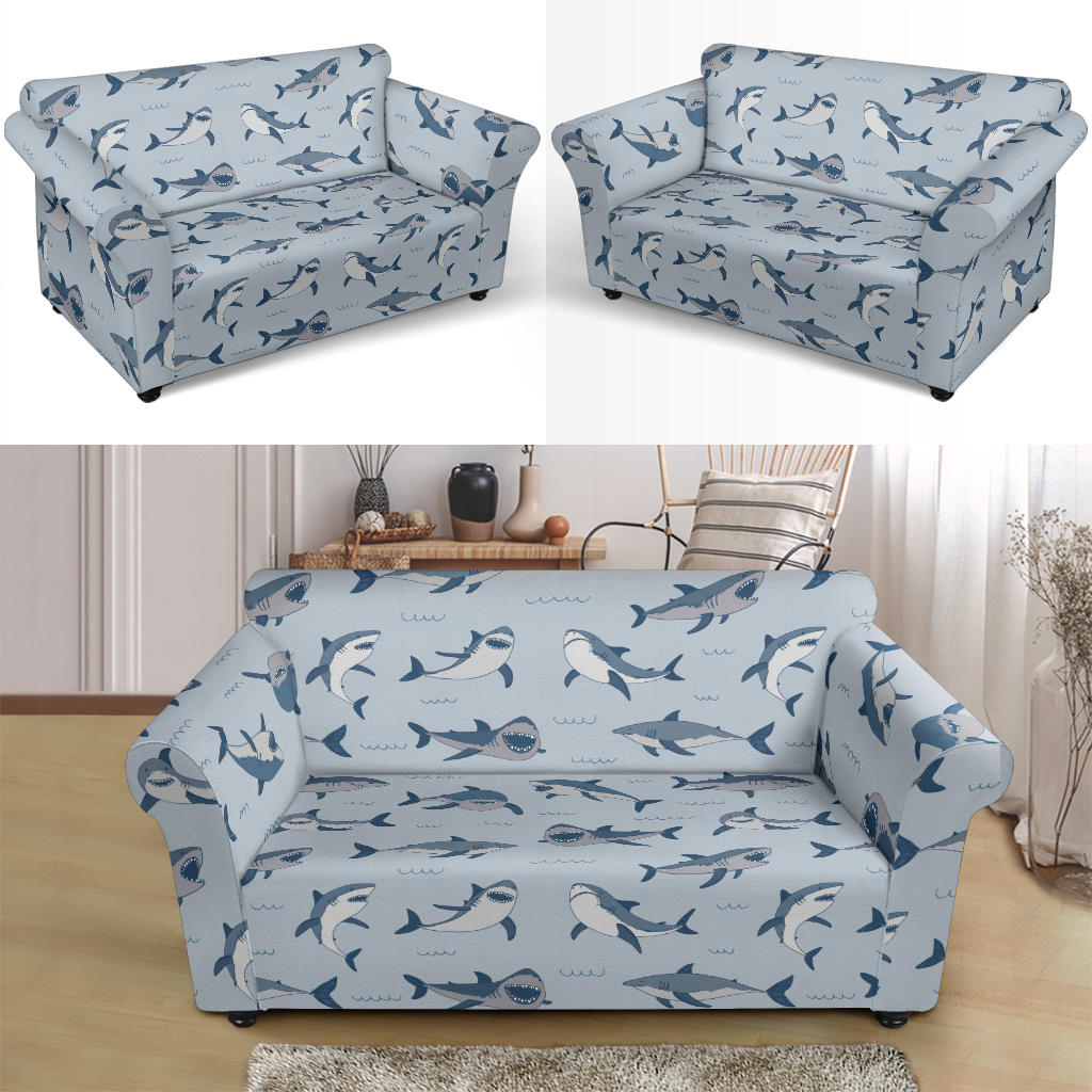Shark Print Design LKS304 Loveseat Couch Slipcover
