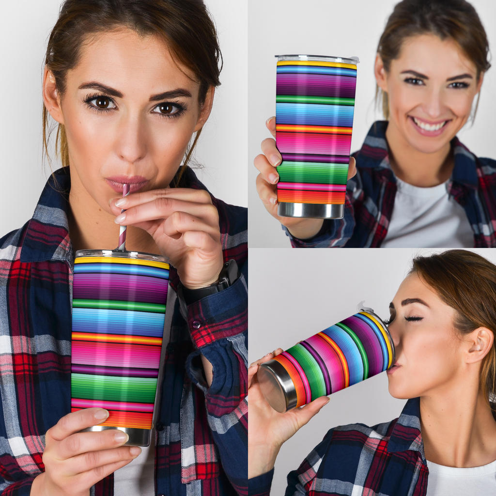 Mexican Blanket Colorful Print Pattern Tumbler