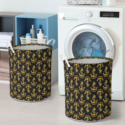 Anchor Gold Pattern Laundry Basket