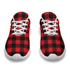 Red Black Buffalo Tartan Plaid Pattern Athletic Shoes