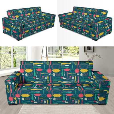 Cooking Kitchen Tools Pattern Print Design 01 Sofa Slipcover