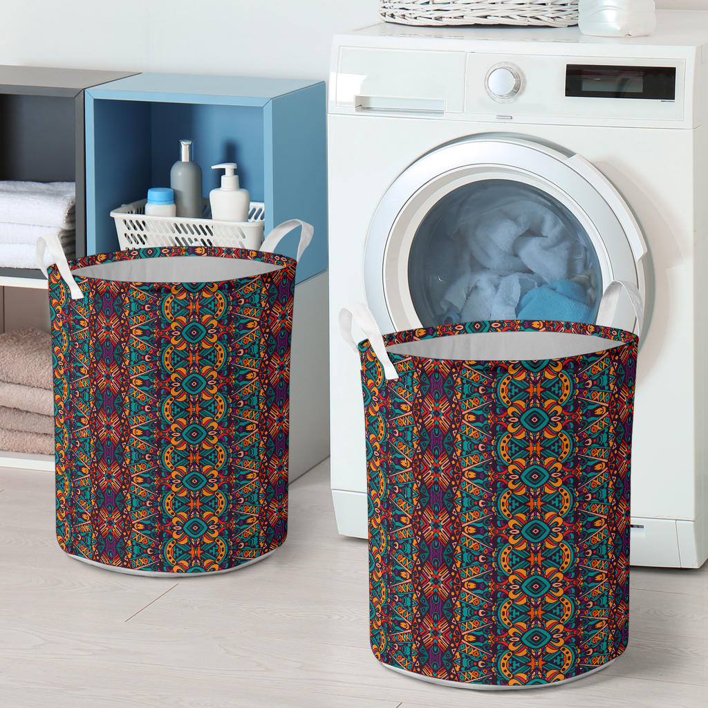 Ethnic Style Print Pattern Laundry Basket