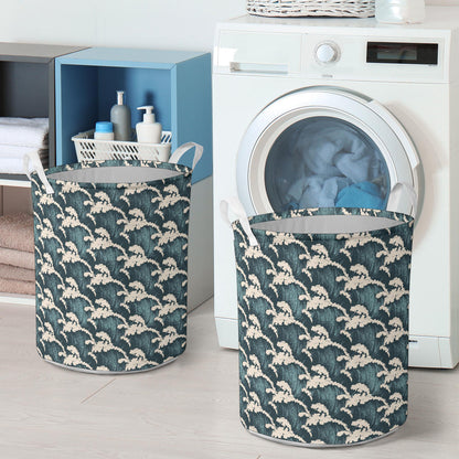 Wave Art Print Laundry Basket