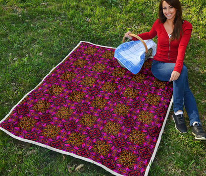 kaleidoscope Abstract Print Design Quilt Bedspread