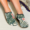 Tropical Flower Palm Leaves Aqua Water Shoes